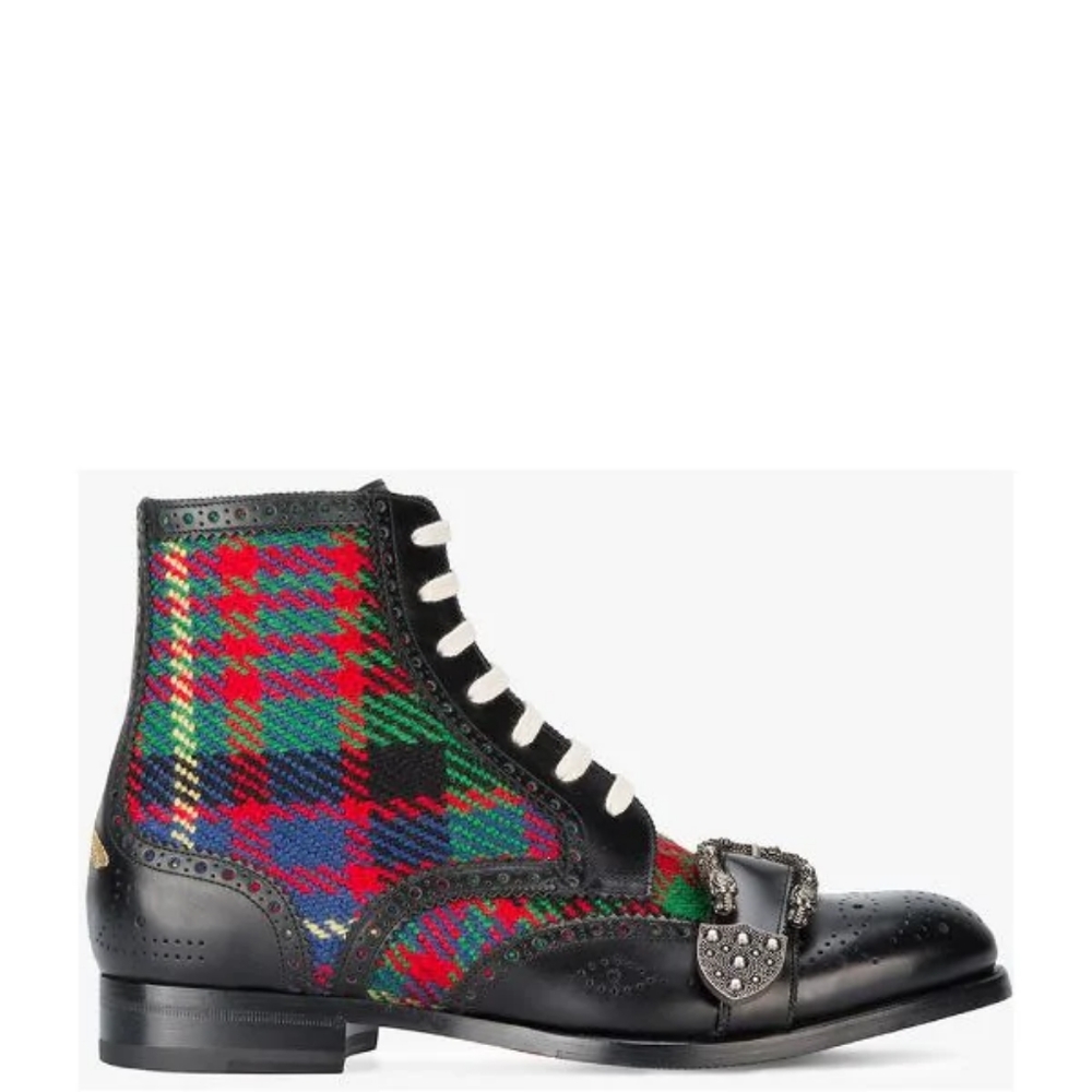 Gucci Tartan Queercore Brogue Boot Gem